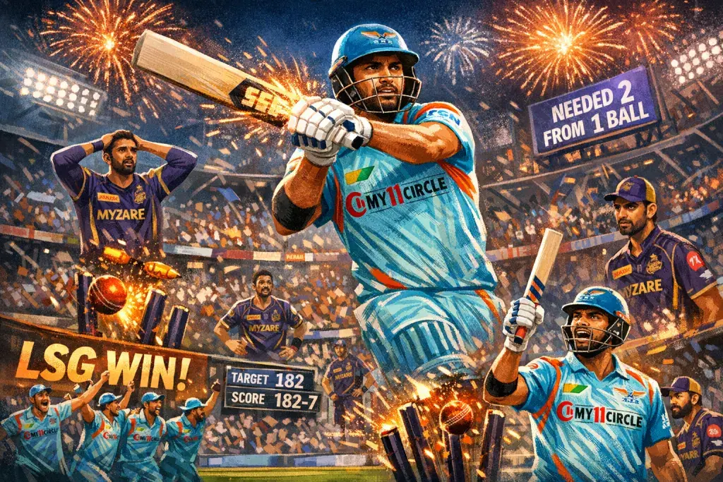 Mukul Choudhary Guides Lucknow Super Giants to a Dramatic Final-Ball Victory Over KKR