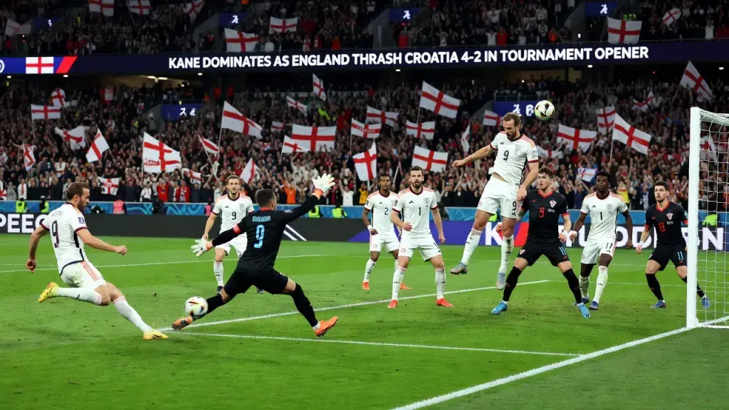 Kane Dominates as England Thrash Croatia 4-2 in Tournament Opener